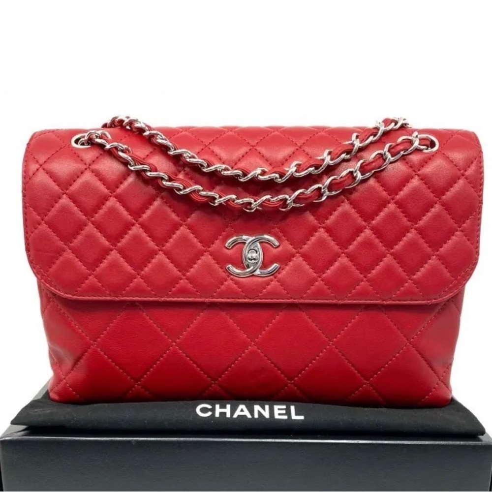 Chanel Single Flap Jumbo Lambskin Leather SH Bag